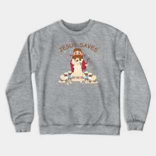 Jesus Saves - Wear A Mask Crewneck Sweatshirt